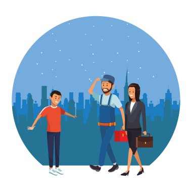 Genç kadın çizgi film