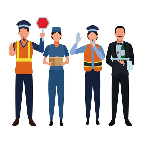Аватары рабочих мест и профессий — стоковый вектор