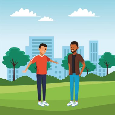 arkadaşlar genç adam çizgi film