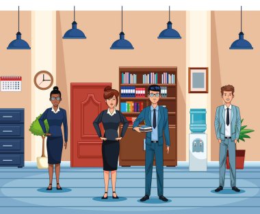 Ofiste çalışan iş adamları.