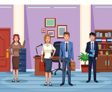 Ofiste çalışan iş adamları.