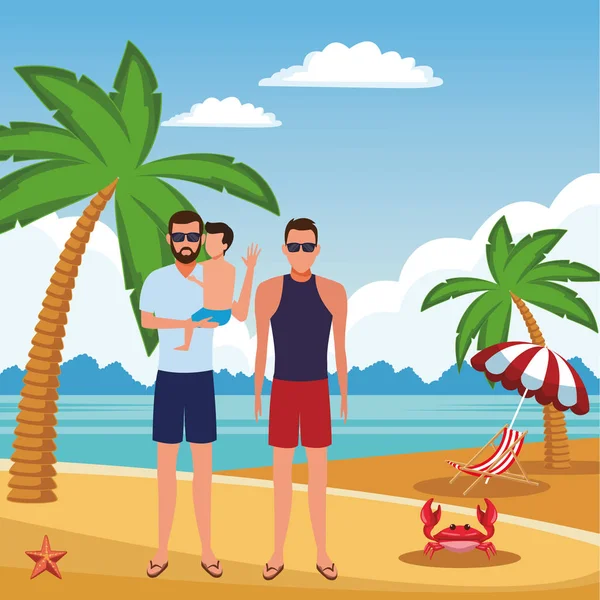 Summer vacation cartoon — Stock Vector