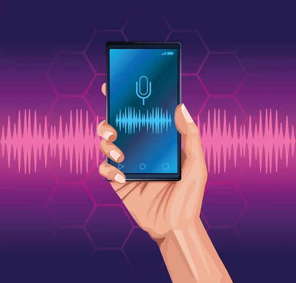 Altavoz de reconocimiento de voz Smartphone — Vector de stock