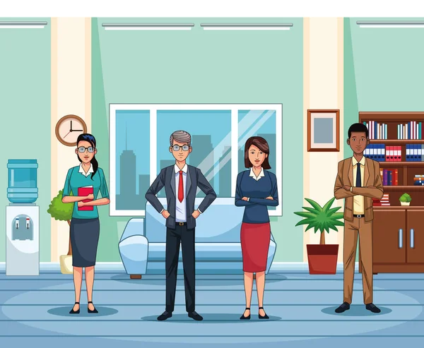 Business people working in the office — Stock Vector