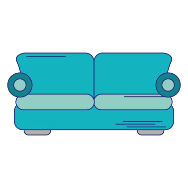 Kanepe koltuk mobilya mavi çizgiler