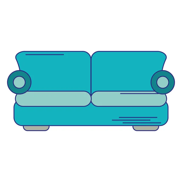 Kanapé fotel bútor kék vonalak — Stock Vector