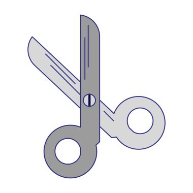 kap sembolü izole mavi çizgiler makas