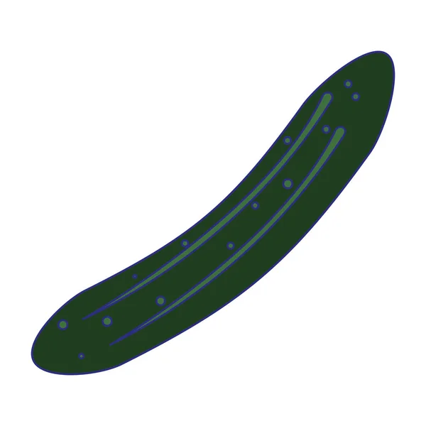 Cucumber vegetable fresh food blue lines — Stock Vector