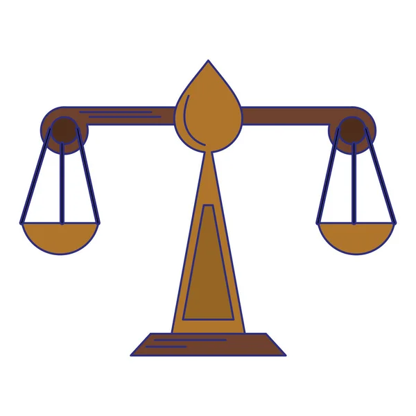 Justicia equilibrio símbolo aislado líneas azules — Vector de stock