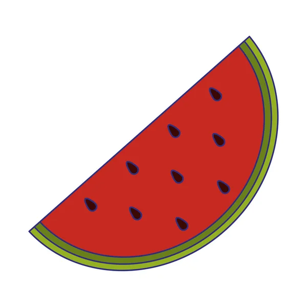 Watermelon fruit fresh food blue lines — Stock Vector