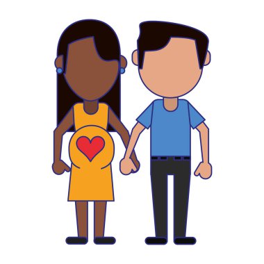 Aile avatar meçhul karikatür mavi çizgiler