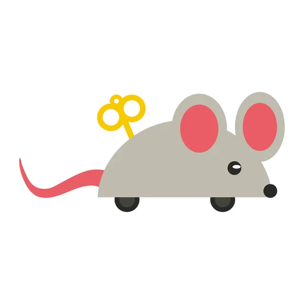 Brincadeira corda do mouse desenhos animados — Vetor de Stock