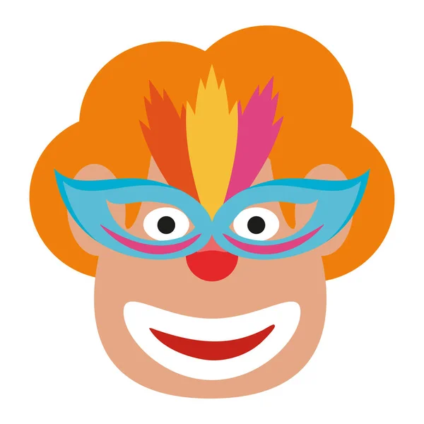 Клоун обличчя з маскою мультфільм — стоковий вектор