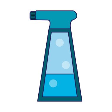 Su şişesi sprey karikatür izole mavi çizgiler