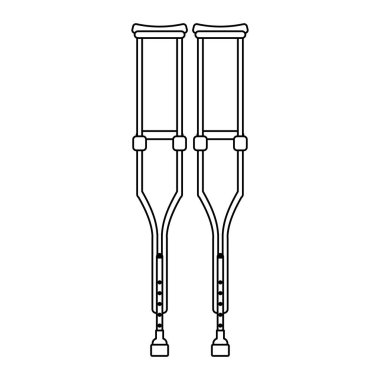 siyah-beyaz izole handikap koltuk değneği
