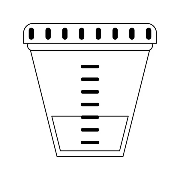 Amostra de urina em frasco em preto e branco — Vetor de Stock
