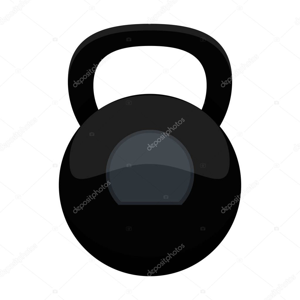 Fitness kettlebell symbol isolated