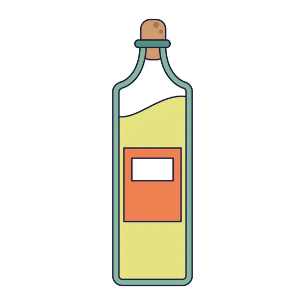 橄榄油瓶被隔绝的蓝线 — 图库矢量图片