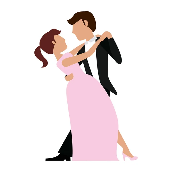 Bruidspaar dansen — Stockvector