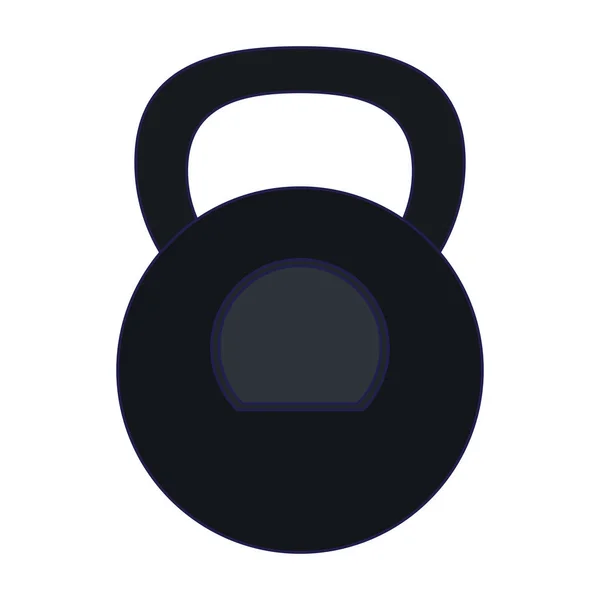 Fitness kettlebell símbolo isolado linhas azuis — Vetor de Stock