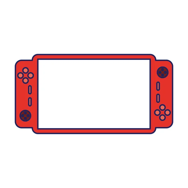 Console de jeu vidéo technologie portable lignes bleues — Image vectorielle