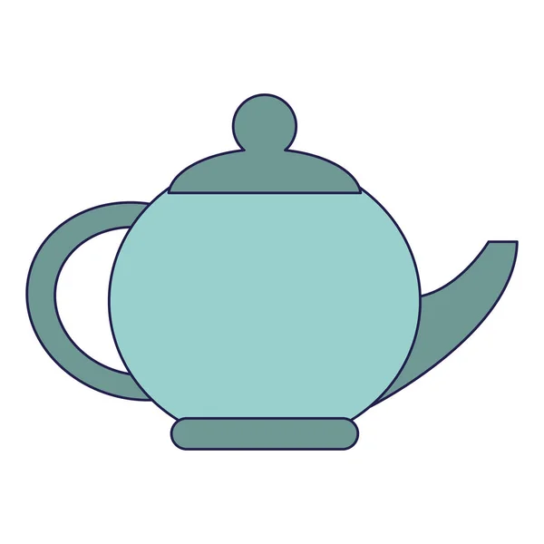 Индивидуальные голубые линии чайника — стоковый вектор