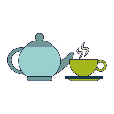 Kahve içecek kavramı mavi çizgiler