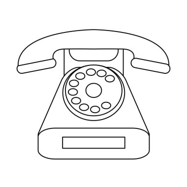 Vintage telefon sembol siyah beyaz