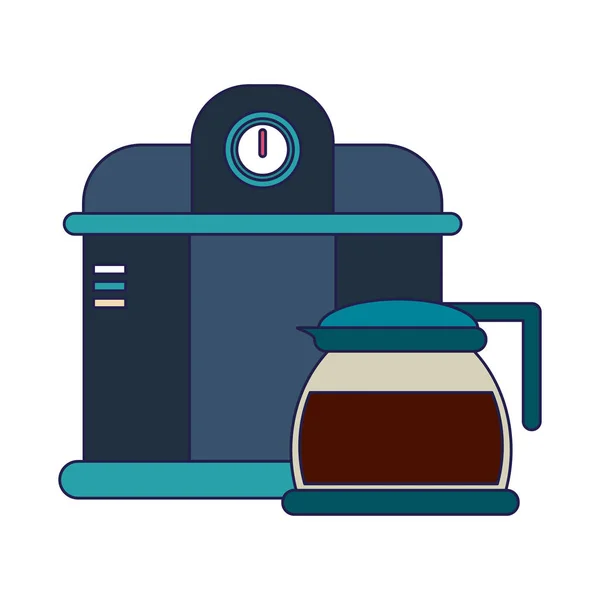 Kahve içecek kavramı mavi çizgiler — Stok Vektör