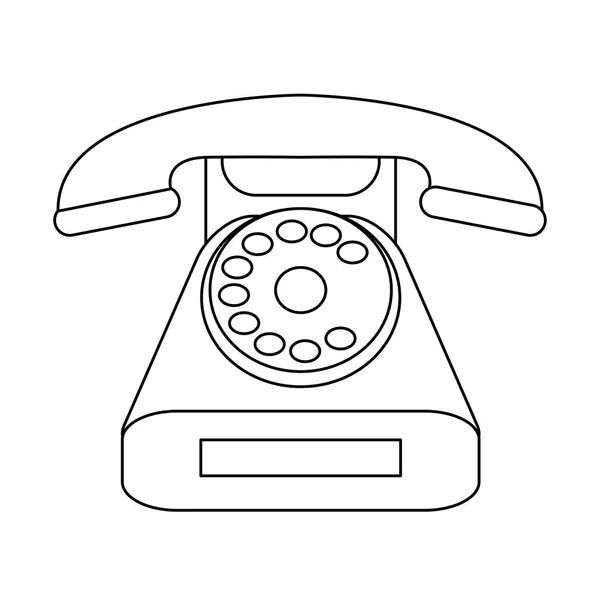 Vintage telefon symbol w czerni i bieli — Wektor stockowy