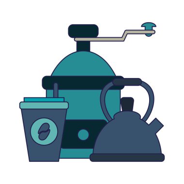 Kahve içecek kavramı mavi çizgiler