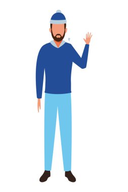 Kış giysileri giyen adam