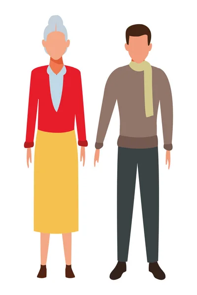 Ηλικιωμένη γυναίκα και άνδρα avatar — Διανυσματικό Αρχείο