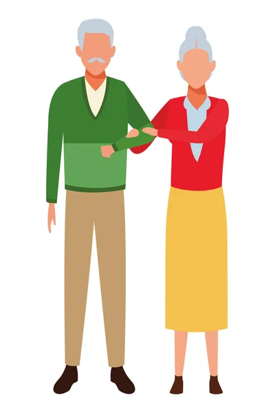 Old couple avatars — Stock Vector