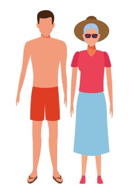 yaşlı kadın ve genç adam avatar