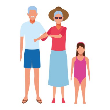 yaşlı çift ve çocuk avatar