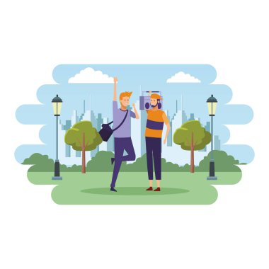 çocuklar öğrenci stereo parti park