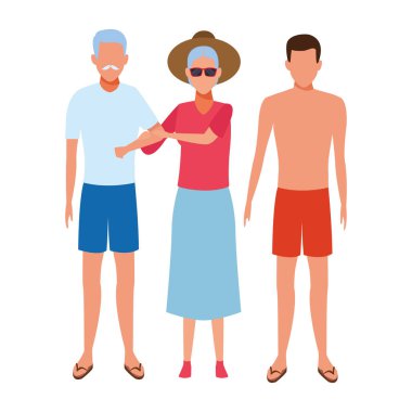 yaşlı çift ve genç adam avatar