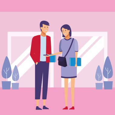 Öğrenci kıyafet çift kapalı konuşmak