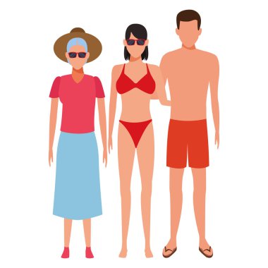 Genç çift ve yaşlı kadın avatar