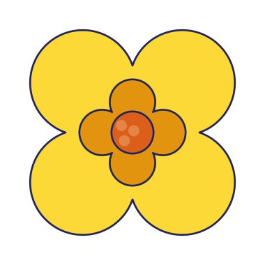 Güzel çiçek karikatür izole mavi çizgiler