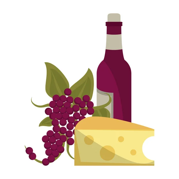 葡萄酒和美食概念 — 图库矢量图片