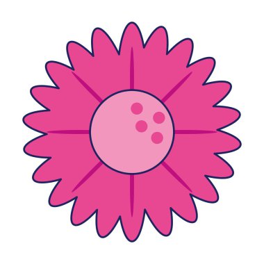 Güzel çiçek karikatür izole mavi çizgiler