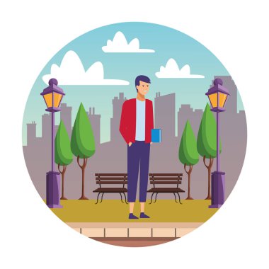 adam öğrenci kıyafeti park