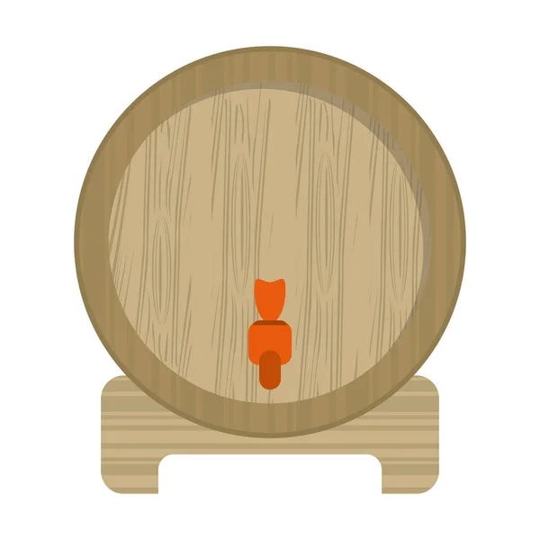 Barril de madeira de vinho isolado — Vetor de Stock