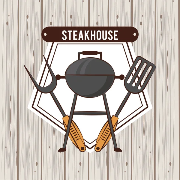 Cartel de barbacoa Steakhouse — Vector de stock