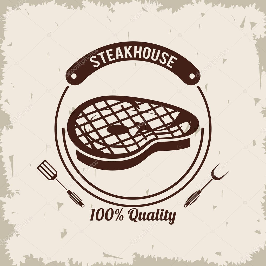 Steakhouse bbq restaurant grunge poster