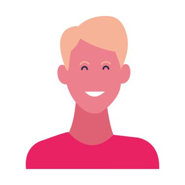 Genç adam gülümseyen karikatür profili