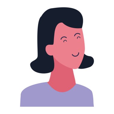 Kadın gülümseyen karikatür profili