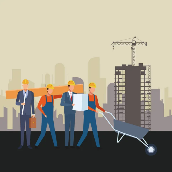 Trabajadores de la construcción herramientas — Vector de stock